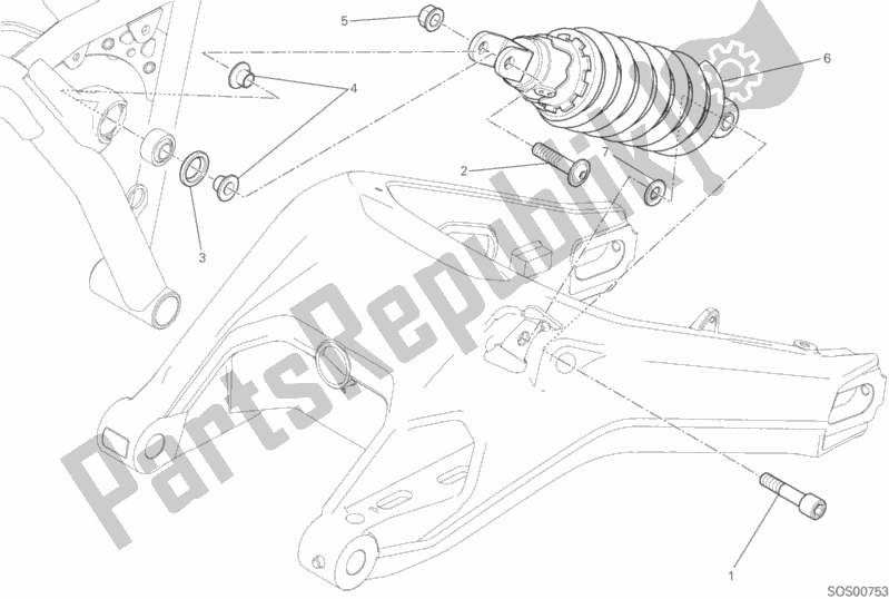 All parts for the Sospensione Posteriore of the Ducati Scrambler Urban Enduro Thailand 803 2015